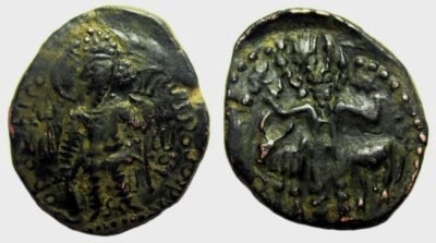 Kushano-Sasanian, AE drachm, Peroz I