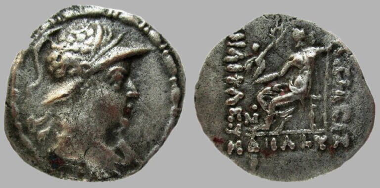 Bactrian Greeks, AR drachm, Heliokles I