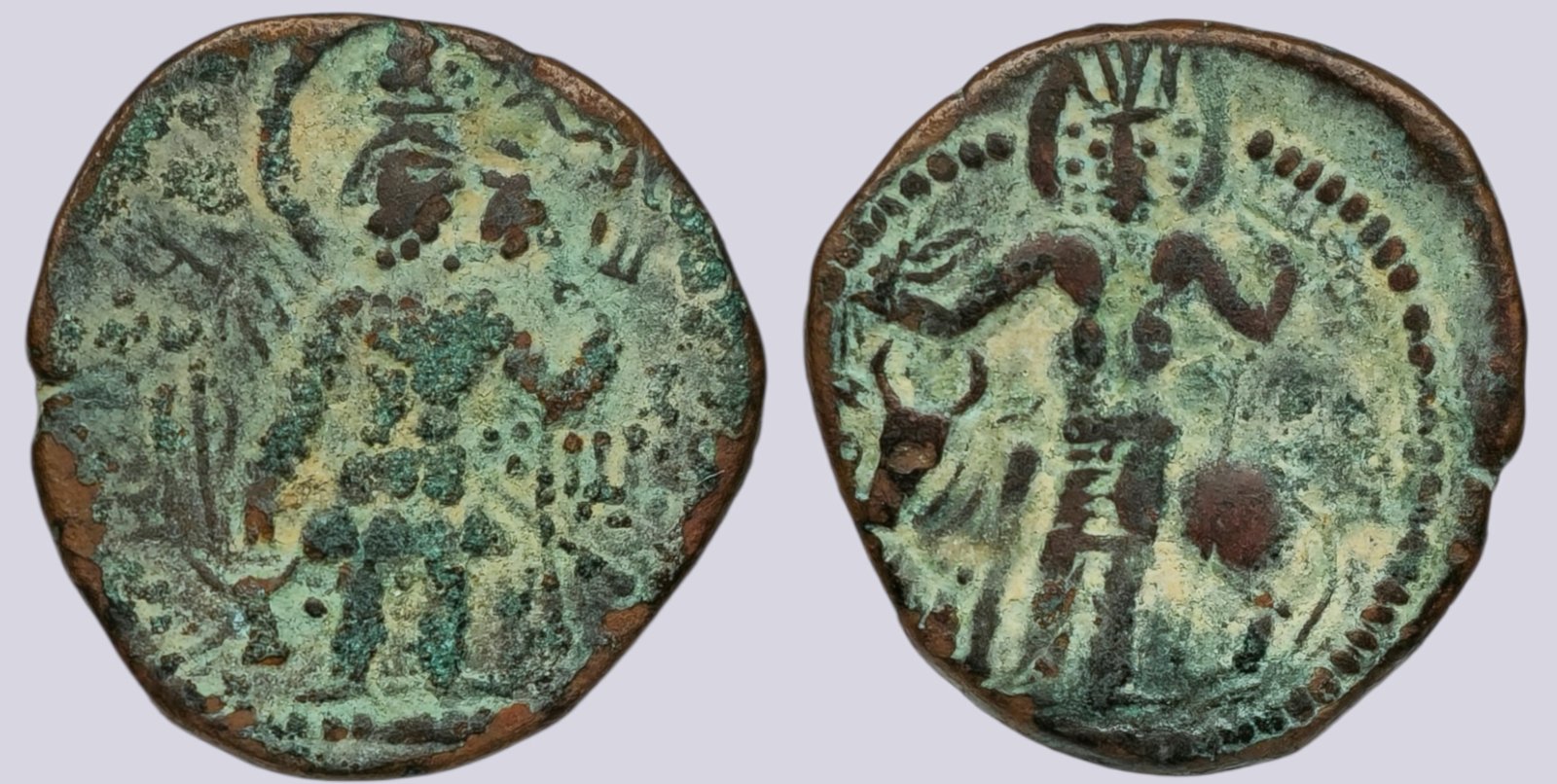 PSX_1064 Kushano-Sasanians, AE drachm, Peroz I Kushanshah - Image 1