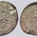 Hunnic Tribes, countermarked AR drachm of Yazdegird III