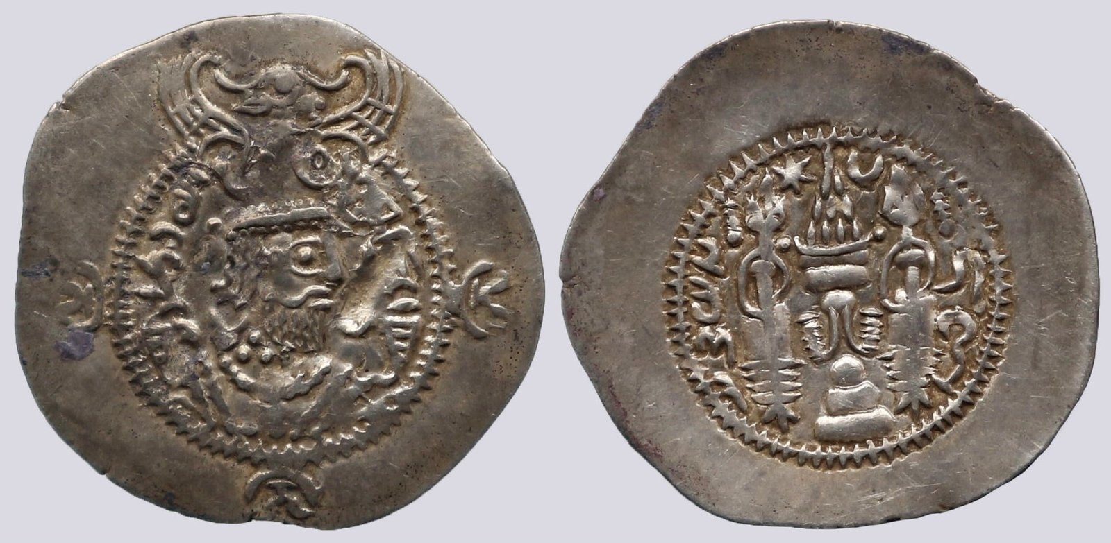 Western Turks, AR drachm, Bactrian Yabghus, RRRR
