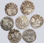 Kabul Shahis, AR jitals, Samanta Deva, lot of 7 coins