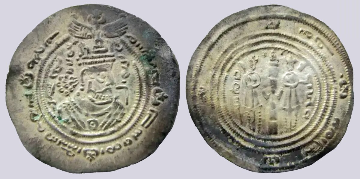 PSX_462 Western Turks, AR drachm, Spur Martan Shah - Image 1