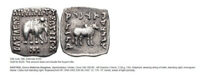 Indo-Greek Kingdoms, AR drachm, Apollodotos I