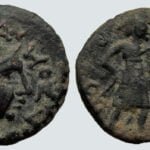 Kushans, AE didrachm, Kujula Kadphises