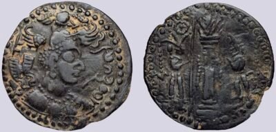 Hunnic Tribes, countermarked Arab-Sasanian AR drachm