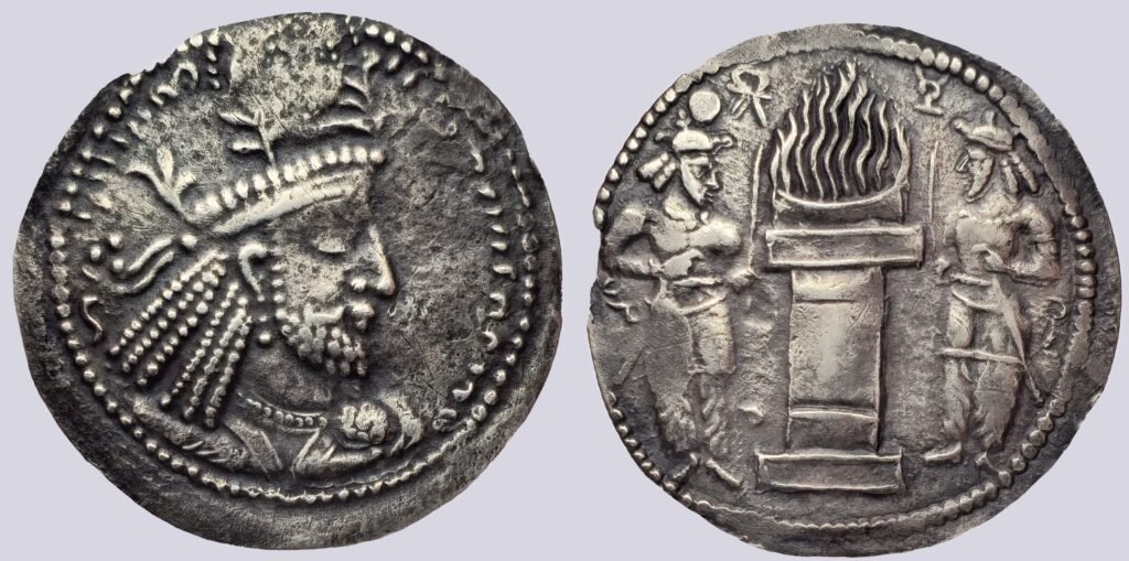 Hunnic Tribes, countermarked Arab-Sasanian AR drachm