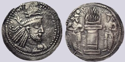 Hunnic Tribes, countermarked Arab-Sasanian AR drachm