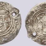 Hunnic Tribes, countermarked Arab-Sasanian AR drachm