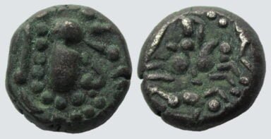 Indo-Sasanians, BI Gadhaiya paisa, w. Horseman reverse