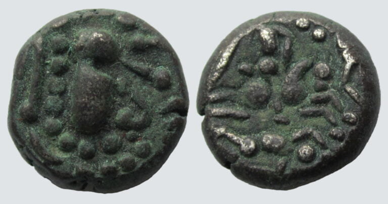 Indo-Sasanians, BI Gadhaiya paisa, w. Horseman reverse