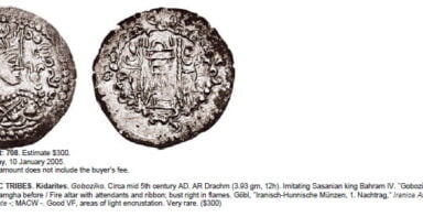 Hunnic Tribes, AR drachm, Tobazini / Goboziko