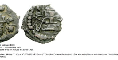 Kidarites, AE unit, temp. Kidara, 350-385AD