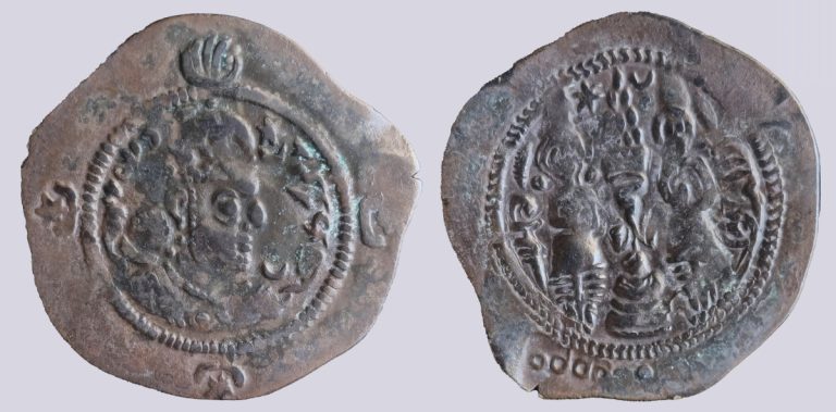 Yabghu of Tokharestan, AR drachm, "Hormazd IV" imitation, "φορο" - Image 1