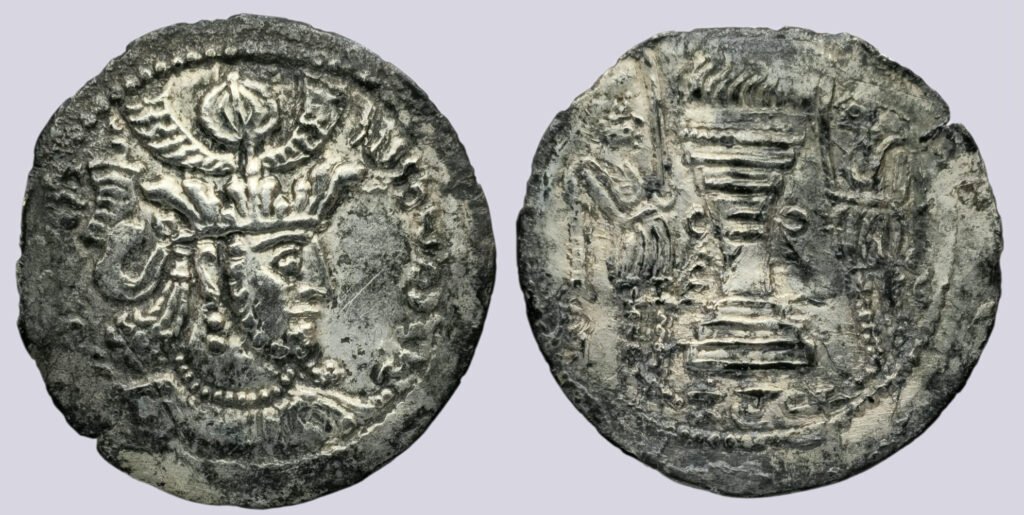 Kidarites, AR drachm, Wahram in Gandhara