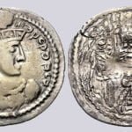 Kidarites, AR drachm, Peroz in Gandhara, Type 19
