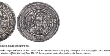 Western Turks, AR drachm, Tegin of Khorasan, Type 208