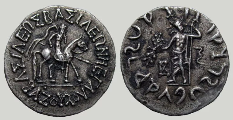 Indo-Scythians, AR tetradrachm, Azes II