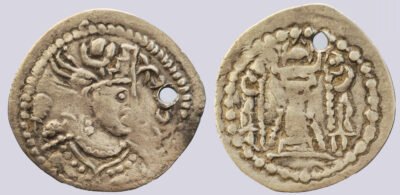 Hephthalites in Bactria, AR drachm, Tobazini / Goboziko