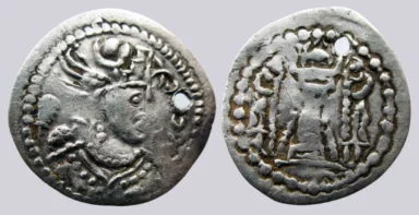 Hephthalites in Bactria, AR drachm, Tobazini / Goboziko, Type 32D