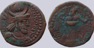 Kushano-Sasanians, AE drachm, Peroz II Kushanshah