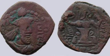 Kushano-Sasanians, AE drachm, Varahran Kushanshah