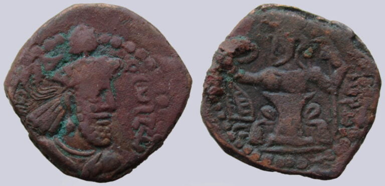 Kushano-Sasanians, AE drachm, Varahran Kushanshah