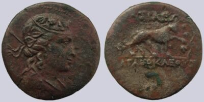 Indo-Greek Kingdoms, Cu-Ni chalkon, Agathokles