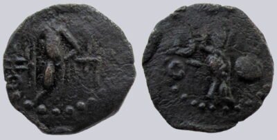 Kushans, AE drachm, Vima Taktho / Soter Megas
