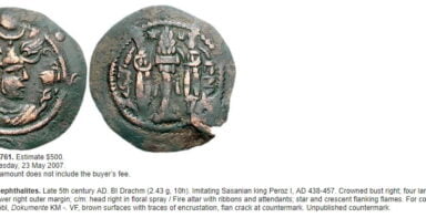 Western Turks, AE unit, Peroz-imitation with countermark, RRRR