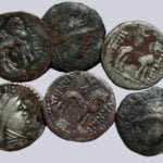 YüehChi/Kushans in Bactria, lot of 6 AR hemidrachms