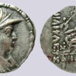 Bactrian Greeks, AR drachm, Heliokles I
