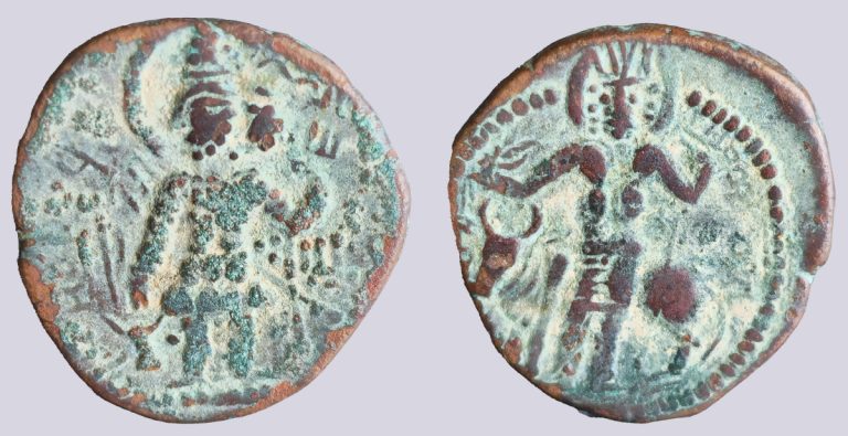 Kushano-Sasanians, AE drachm, Peroz I Kushanshah - Image 1