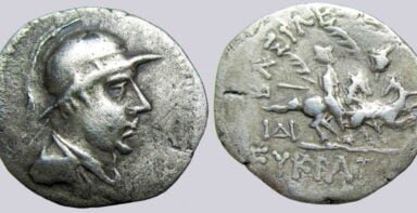 Bactrian Greeks, AR drachm, Eukratides I (175-145BC)