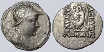Bactrian Greeks, AR drachm, Heliokles I