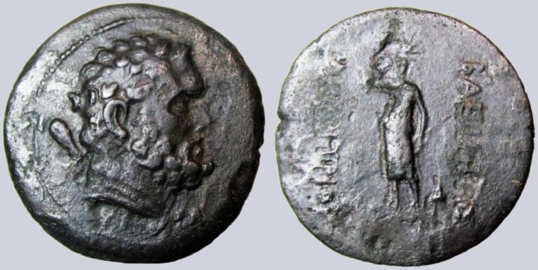 Bactrian Greeks, AE dichalkon, Demetrios I