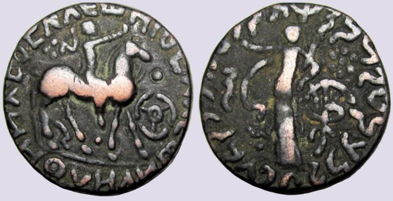 Indo-Scythians, BI tetradrachm, Kharahostes (20-1BC)