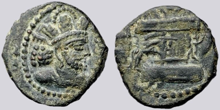 Kushano-Sasanians, AE drachm, Shapur Shahinshah