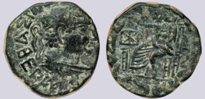 Indo-Scythians, AE tetradrachm, Posthumous issue of Hermaeus