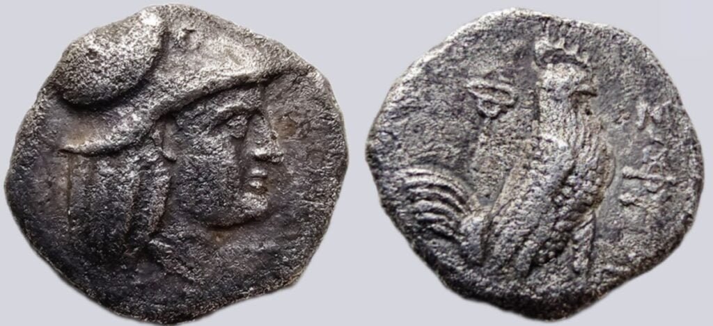 Bactrian Greeks / Seleucids, AR diobol, Sophytos