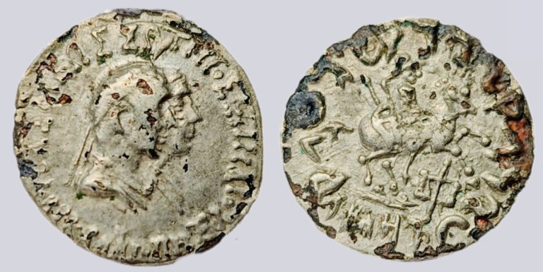 Indo-Greek Kingdoms, AR fouree drachm, Hermaeus w. Calliope