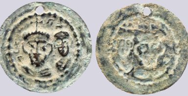 Central Asia / Silk Road, hunnic AE bractete of Byzantine style