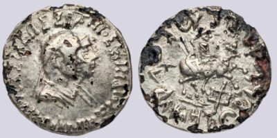 Indo-Greek Kingdoms, AR fouree drachm, Hermaeus w. Calliope