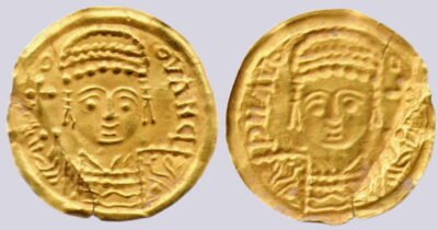 Central Asia / Silk Road, AV bracteate, imitations of Byzantine style