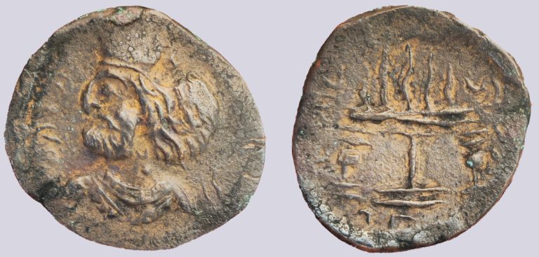 Indo-Parthians, AR tetradrachm, Farn-Sasan - Image 1