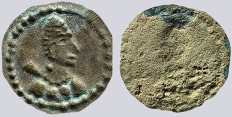 Iranian Huns, AE bracteate of Alkhon style