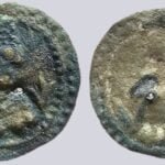 Iranian Huns, AE bracteate of Sasanian style