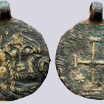 Central Asia / Silk Road, hunnic AE pendant in Byzantine style