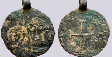 Central Asia / Silk Road, hunnic AE pendant in Byzantine style