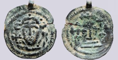 Central Asia / Silk Road, hunnic AE pendant in Byzantine style